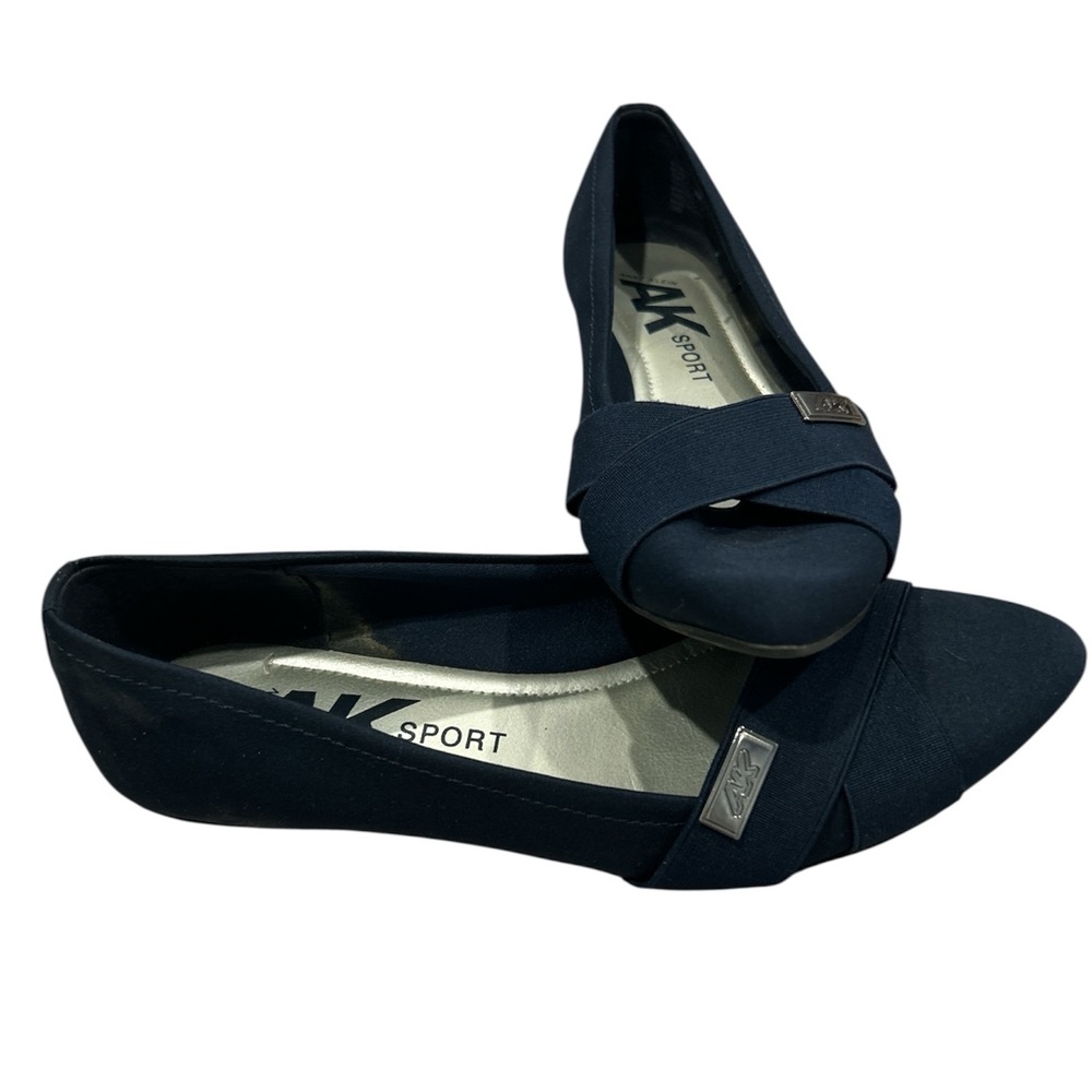Anne Klein Blue Ballet Flats with Decorative Detail